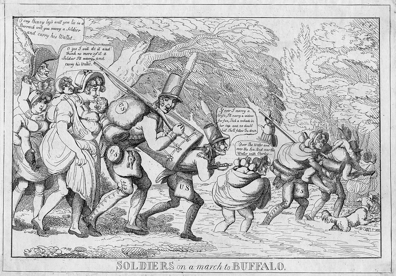Żołnierze w marszu do Buffalo, 1813 autorstwa American School
