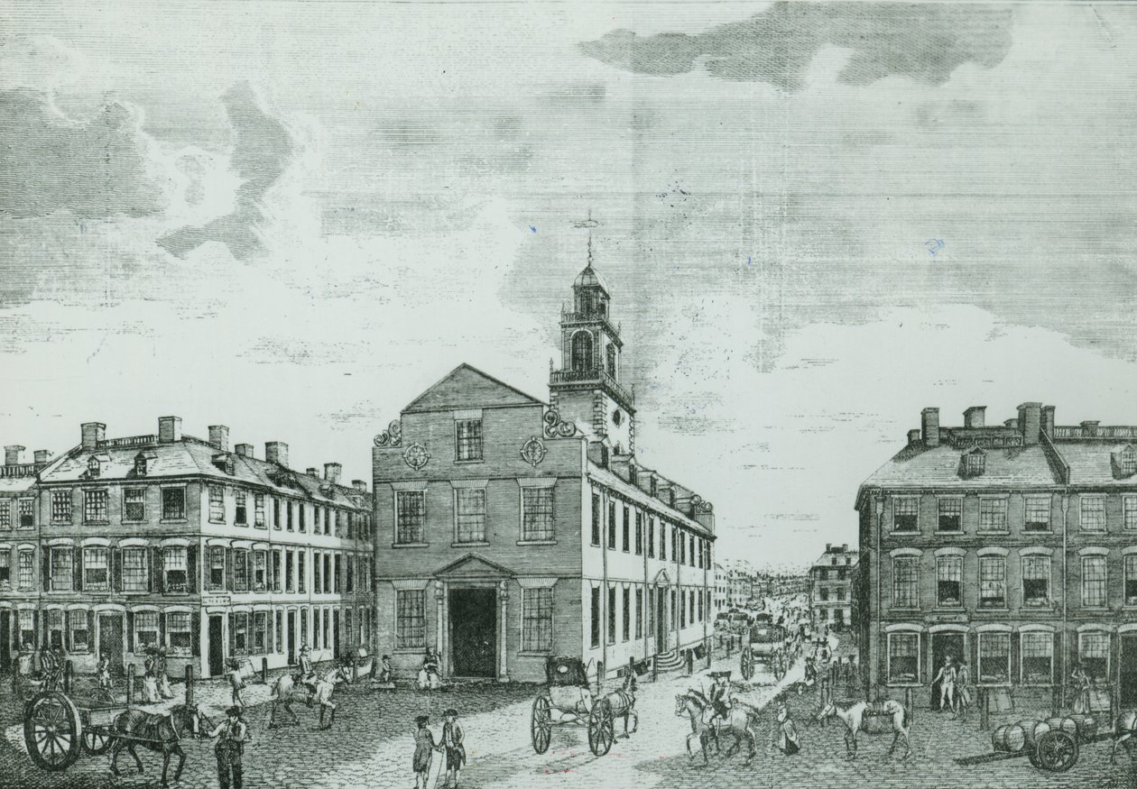 Południowo-zachodni widok na The Old State House, Boston, 1881 autorstwa American School