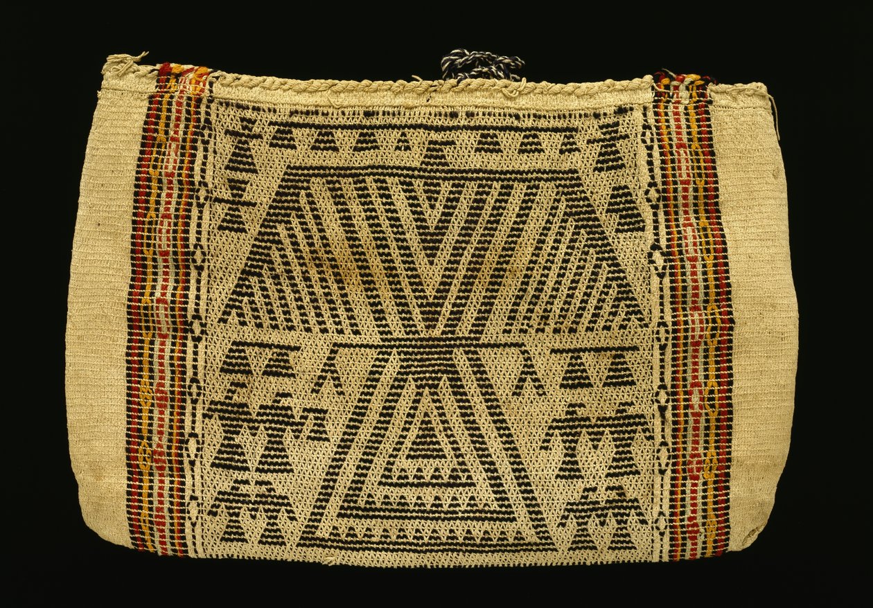 Torba do przechowywania, Potawatomi, ok. 1890 (sznurek bawełniany i przędza wełniana) (patrz również 340992) autorstwa American School