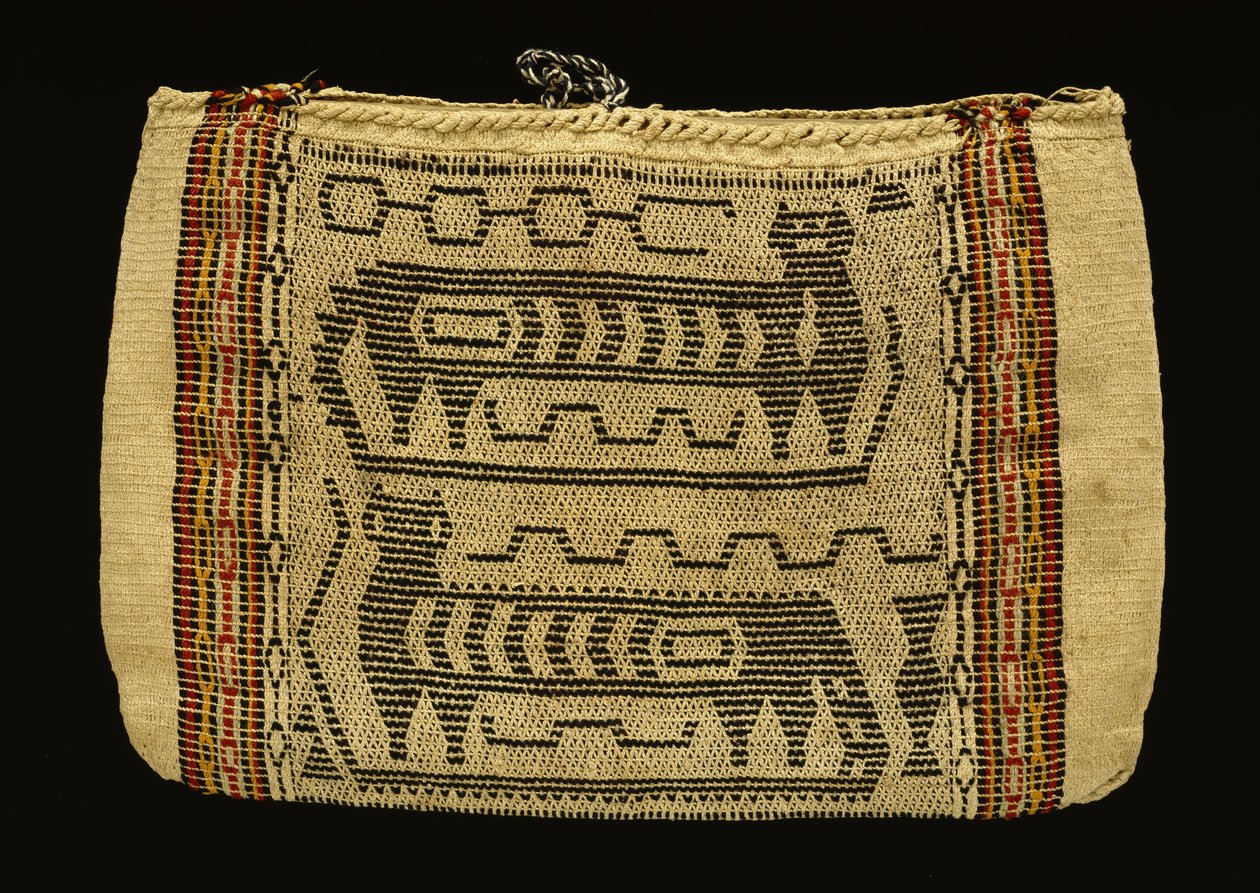 Torba do przechowywania, Potawatomi, ok. 1890 (sznurek bawełniany i przędza wełniana) (patrz również 340993) autorstwa American School