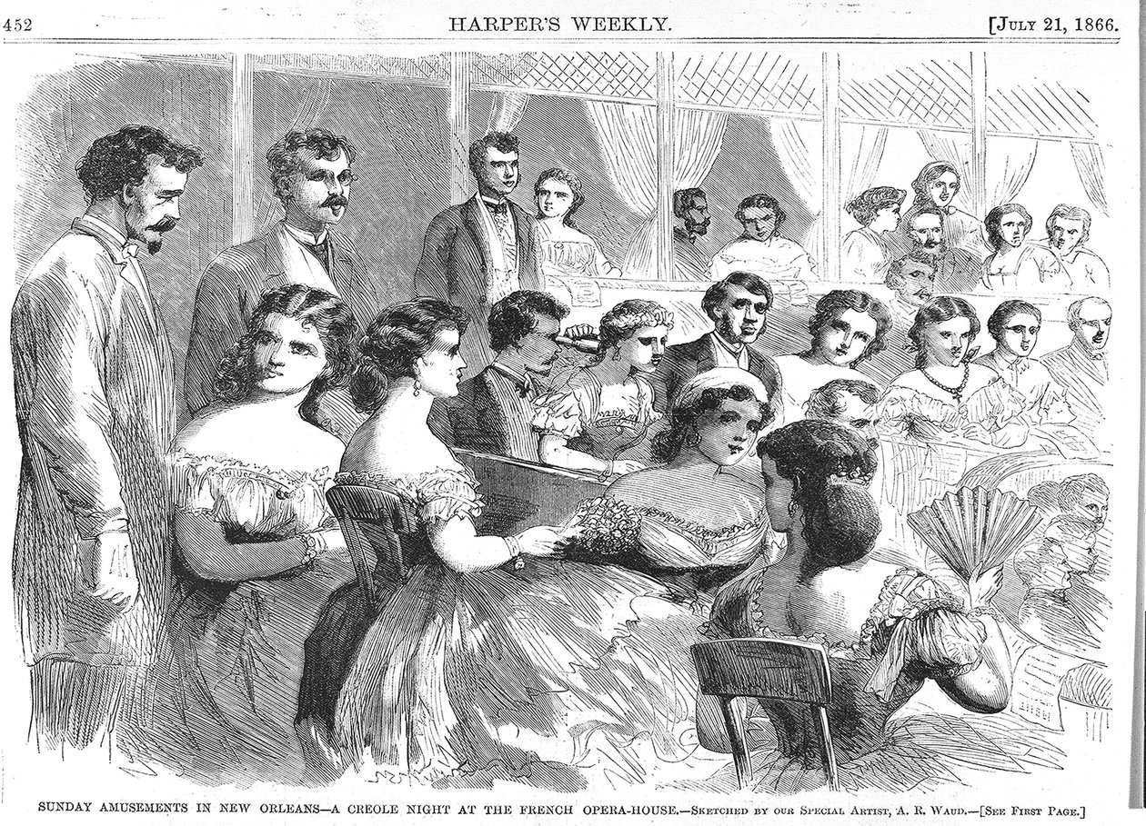 Niedzielne zabawy w Nowym Orleanie, Kreolska noc we francuskiej operze, 1866 autorstwa American School
