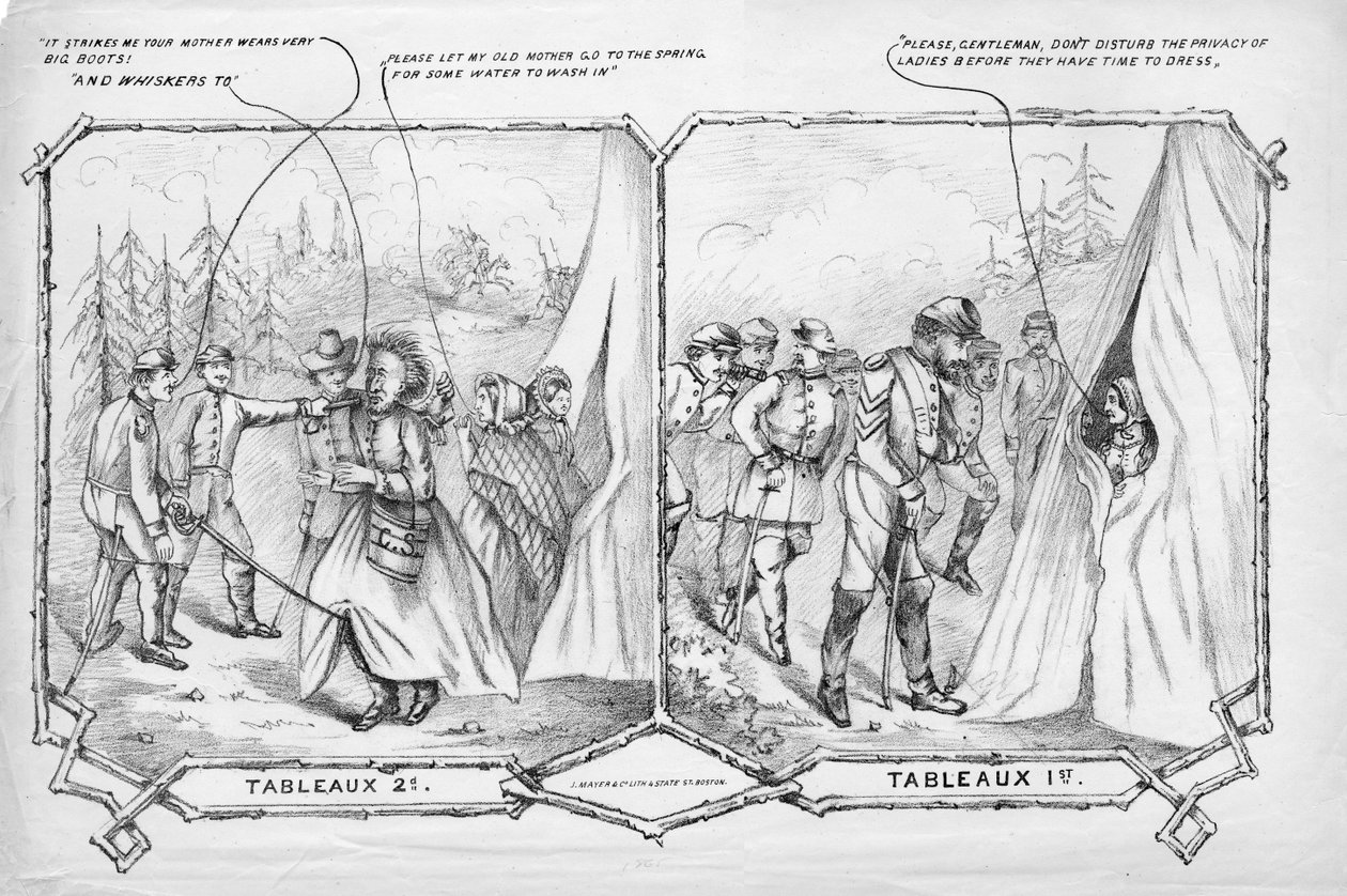 Tableaux 2., Tableaux 1., opublikowane przez J. Mayer & Co. Lith., Boston, c. 1865 autorstwa American School