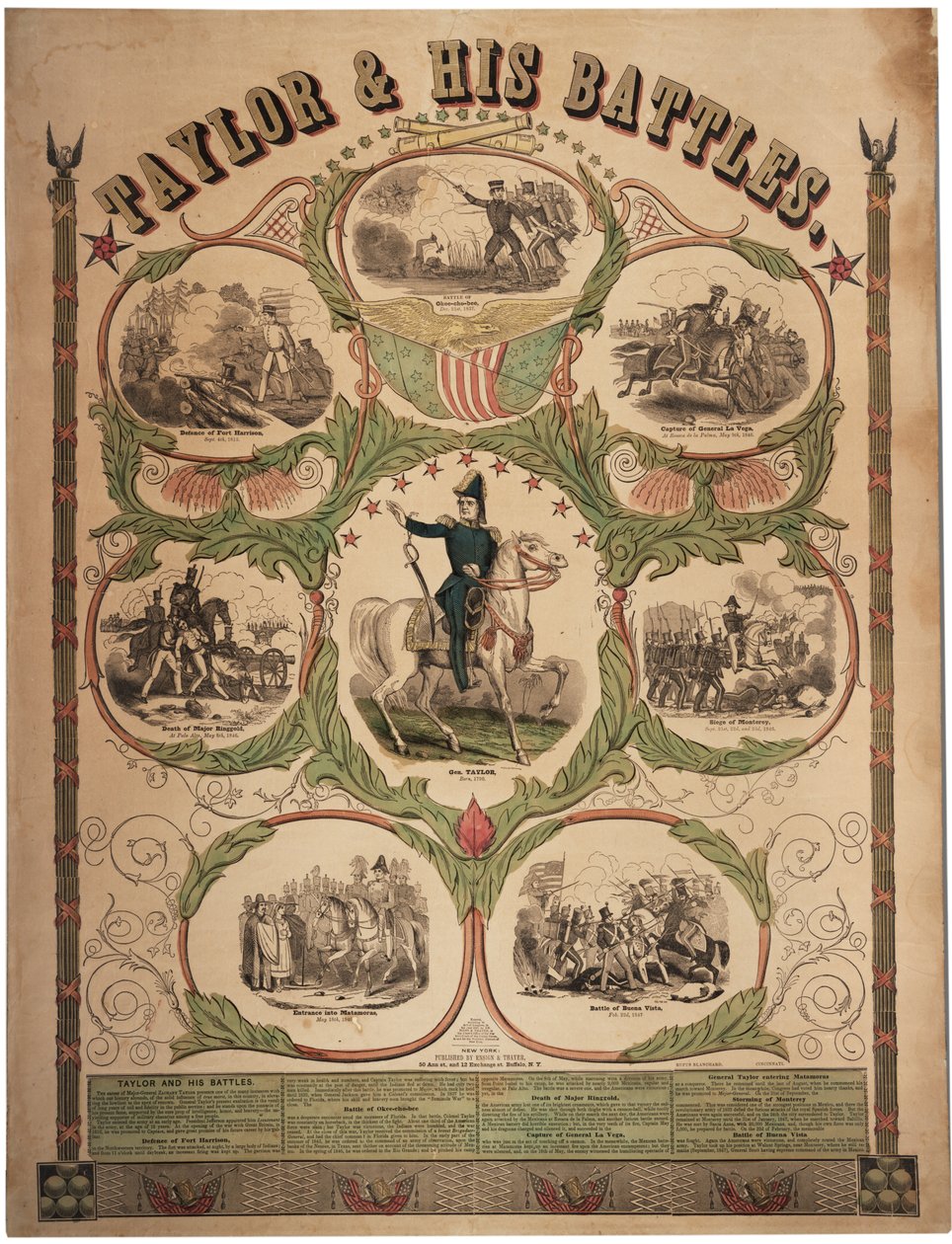 Taylor i jego bitwy, wydrukowane przez Rufusa Blancharda z Cincinnati i opublikowane przez Ensign & Thayer, Nowy Jork, 1847 autorstwa American School