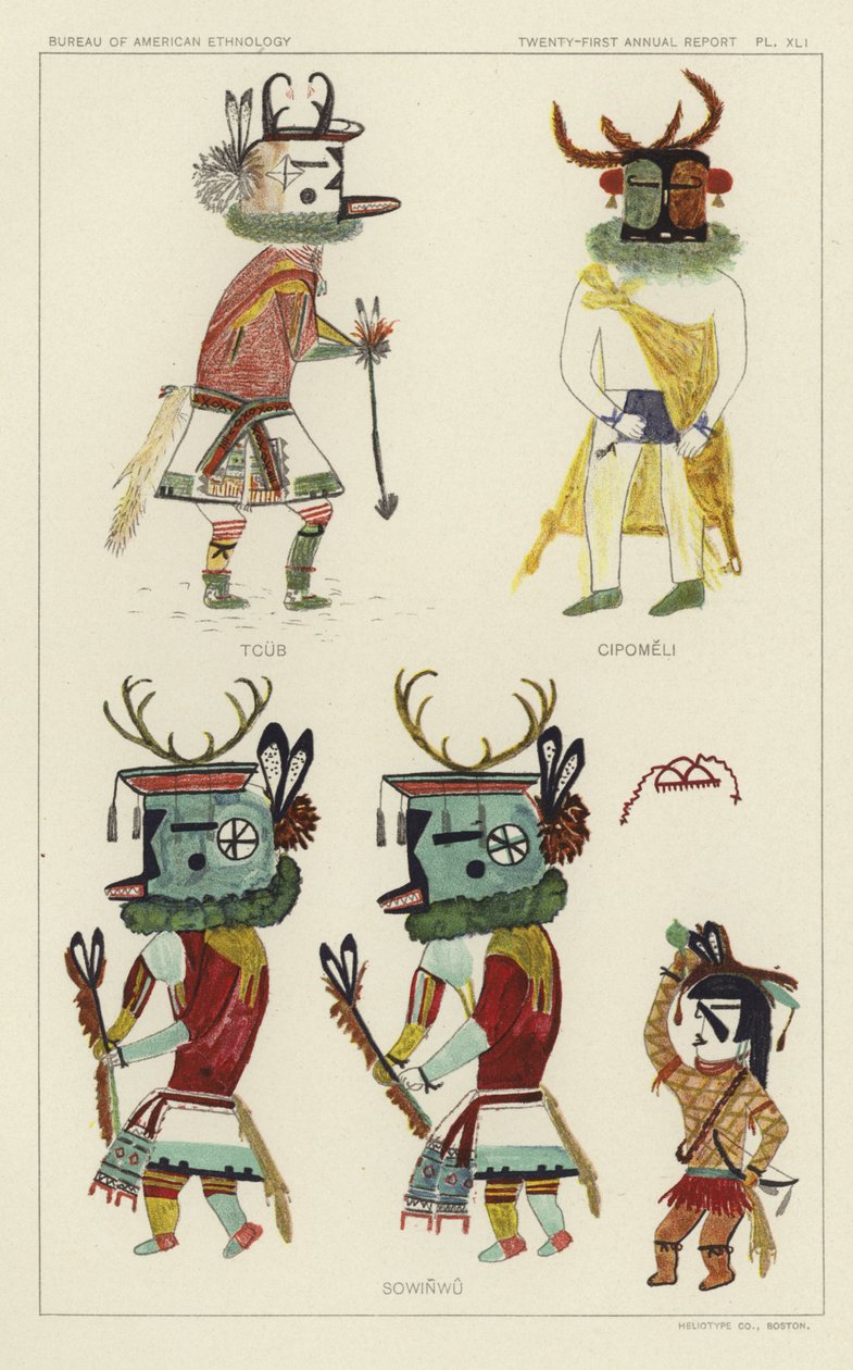 Tcub, Cipomeli, Sowinwu (kolorowa litografia) autorstwa American School