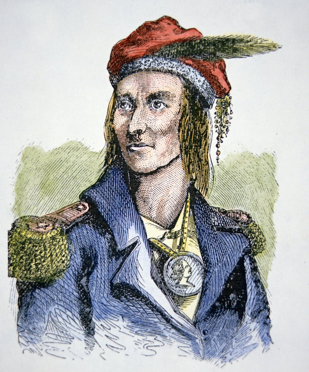 Tecumseh (1768-1813) (kolorowy grawerunek) autorstwa American School