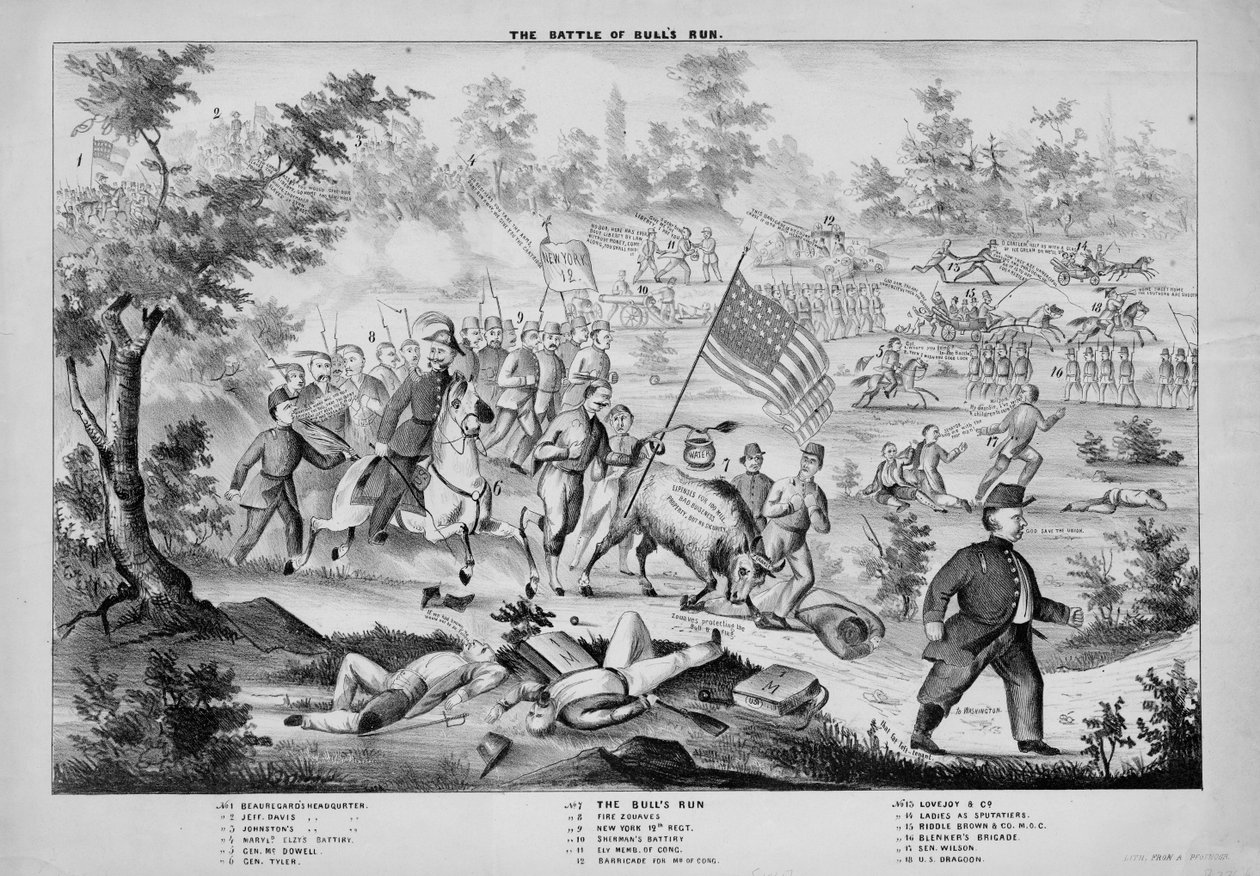 Bitwa pod Bulls Run, c.1861 autorstwa American School