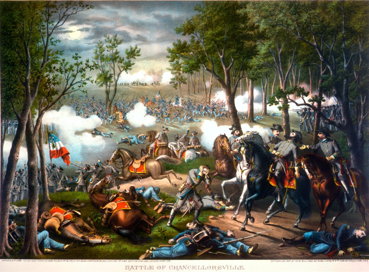 Bitwa pod Chancellorsville, Wirginia, 1863 r autorstwa American School