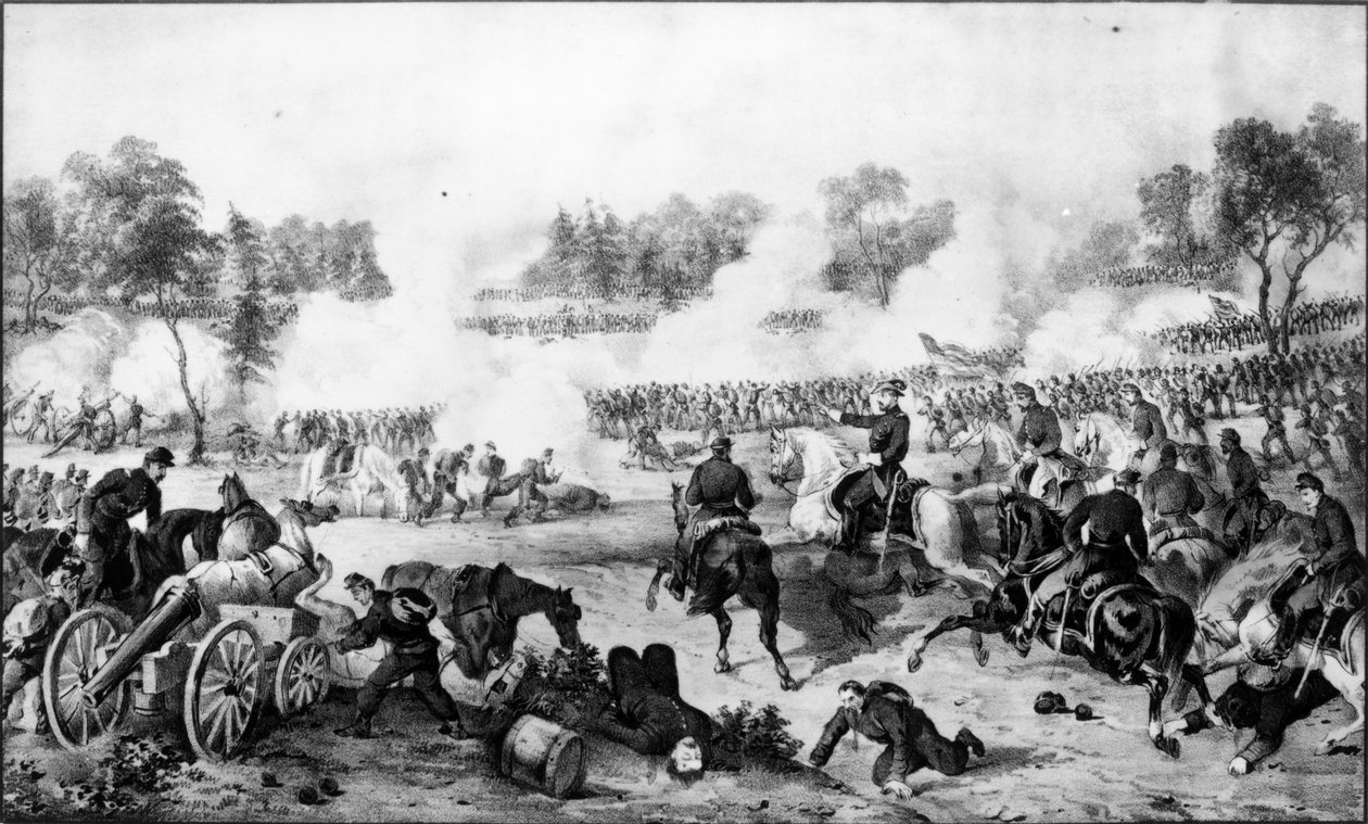 The Battle of the Wilderness, Virginia, 5 i 6 maja 1864, wyd. autorstwa Currier und Ives (grafika) (zdjęcie Bundw) autorstwa American School