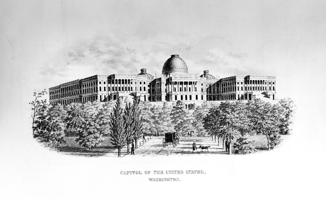 Stolica Stanów Zjednoczonych, Waszyngton D.C., c. 1852 autorstwa American School
