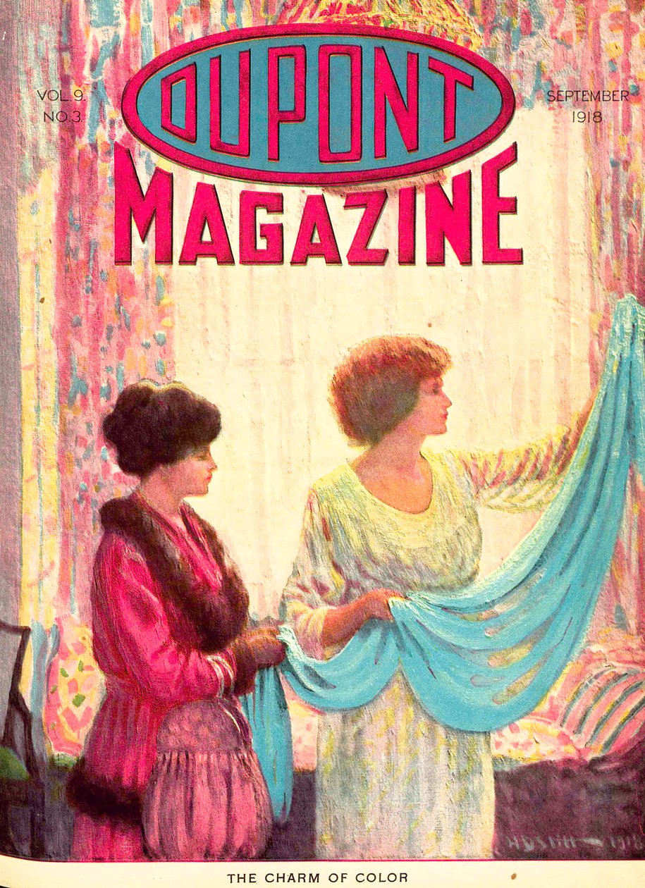 Urok koloru, przednia okładka magazynu DuPont, wrzesień 1918 autorstwa American School