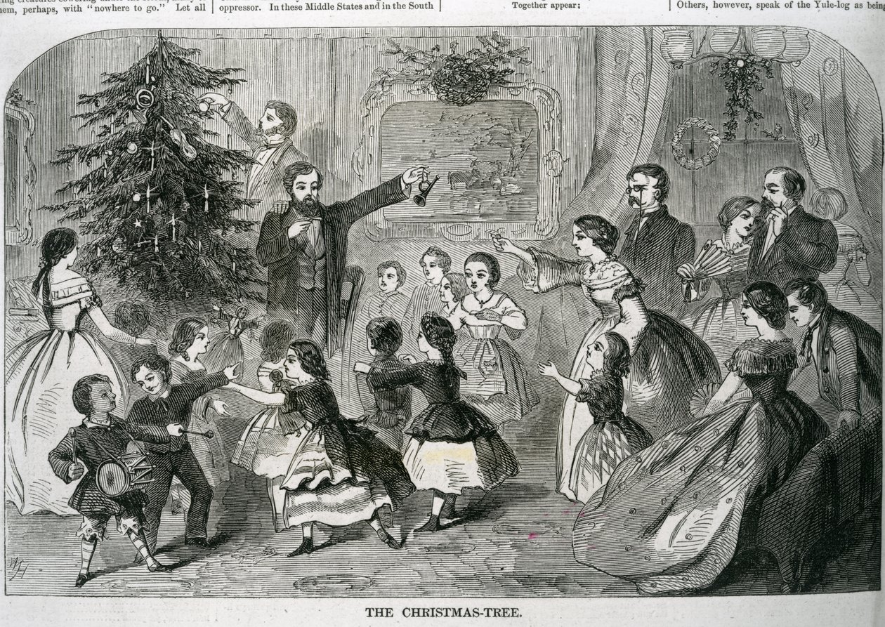Choinka, ilustracja z „Tygodnika Harpera”, 1870 autorstwa American School