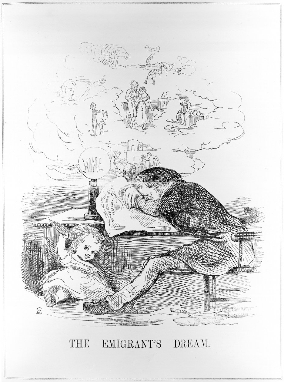 Sen emigrantów, opublikowany w Yankee Doodle, 20 marca 1847 r. autorstwa American School