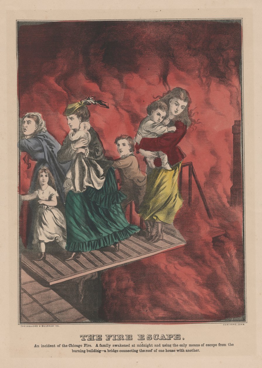 Ucieczka przeciwpożarowa, 1871 autorstwa American School