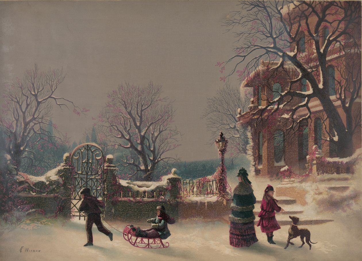 Pierwszy śnieg, 1877 (druk) autorstwa American School