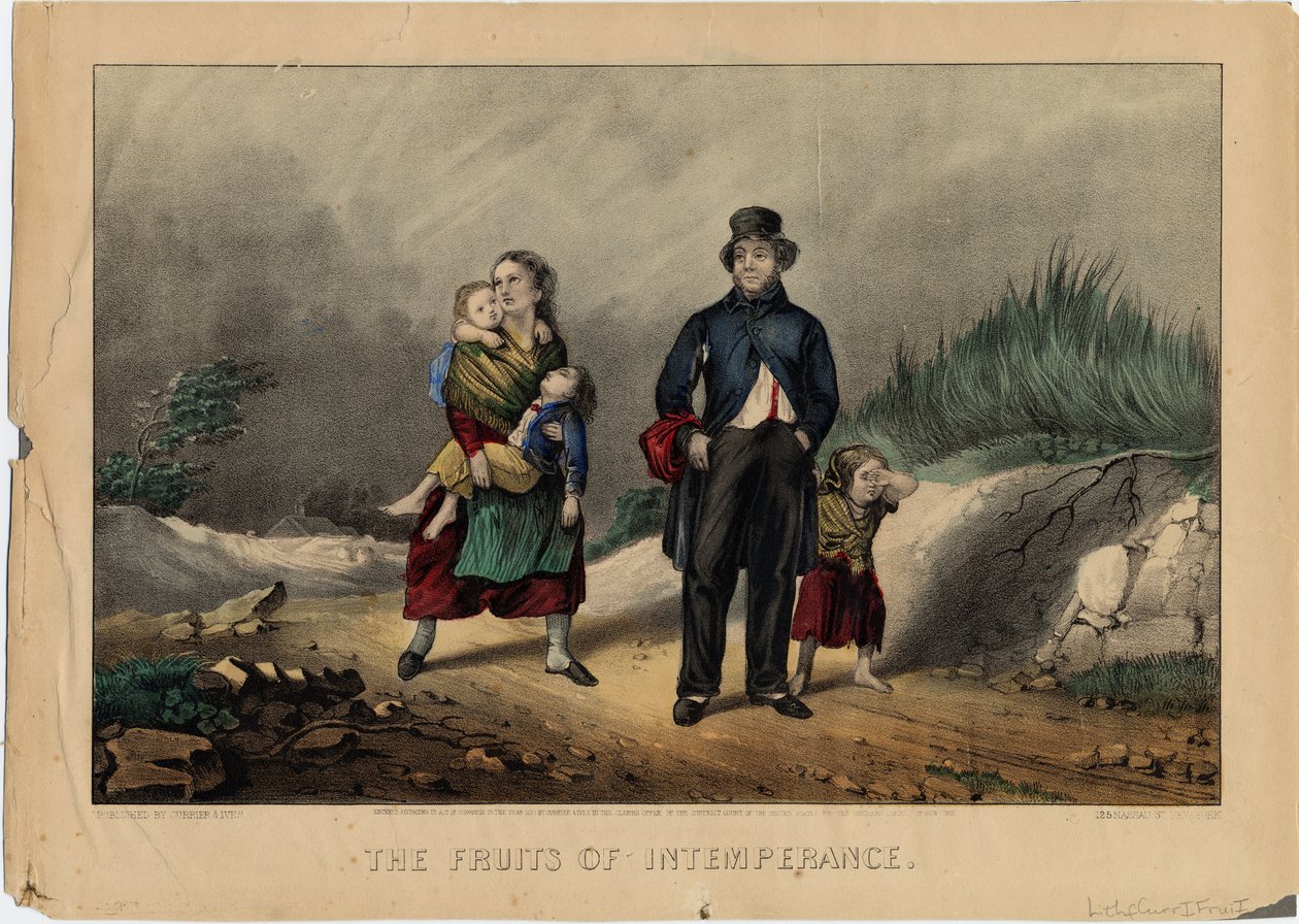 Owoce Nieumiarkowania, wyd. przez Currier i Ives, 1870 autorstwa American School