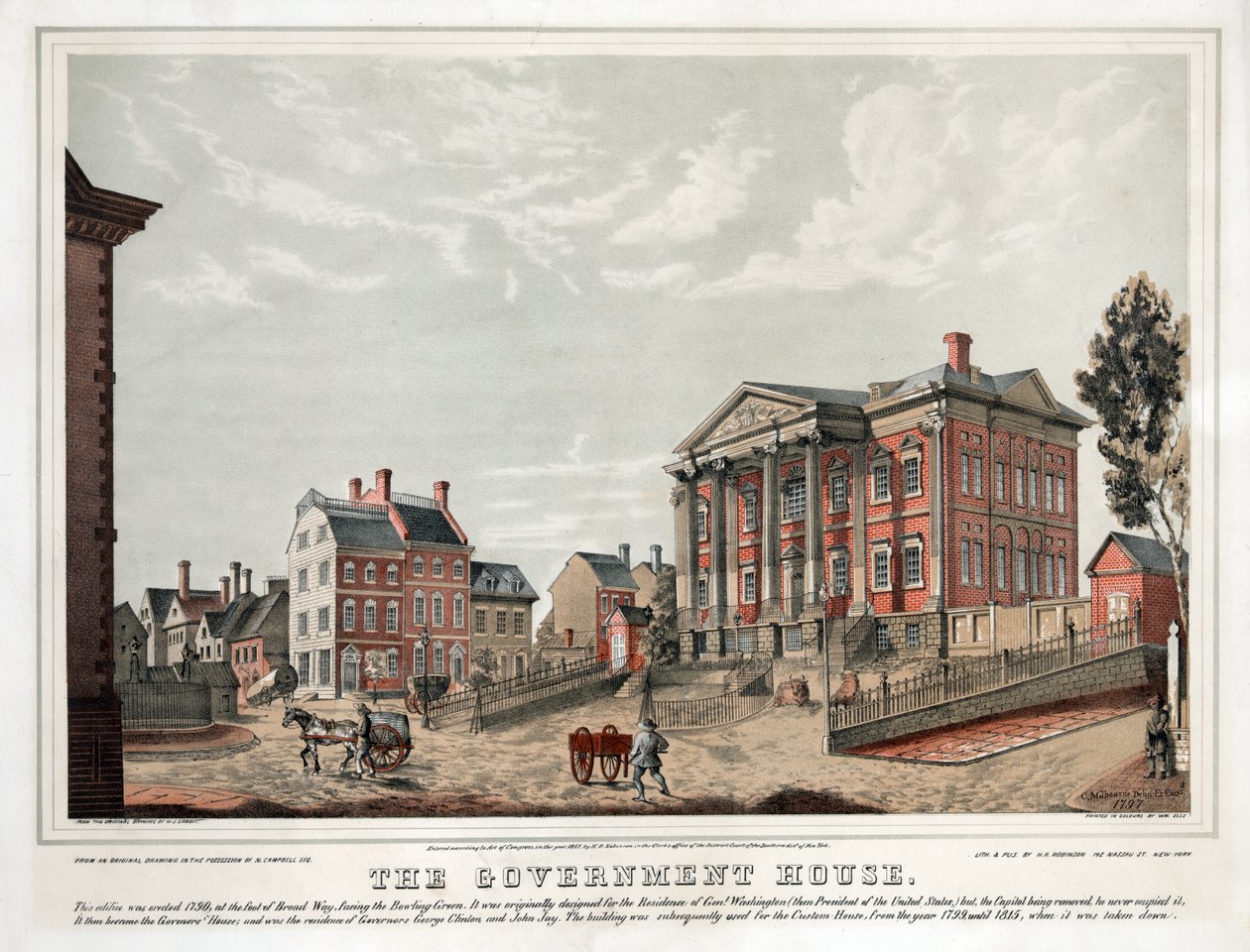 The Government House, pub. 1847 (kolorowa litografia) autorstwa American School