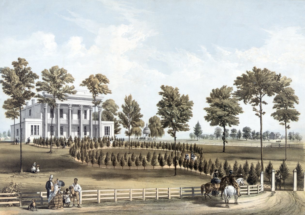 Ermitaż, grobowiec Jacksona i rezydencja Andrew J. Donelsona, 12 mil od Nashville, Tennessee, zrobione na miejscu, 29 marca autorstwa American School