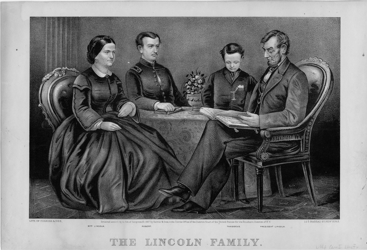 Rodzina Lincolnów, wyd. autorstwa Curriera i Ivesa, 1867 autorstwa American School