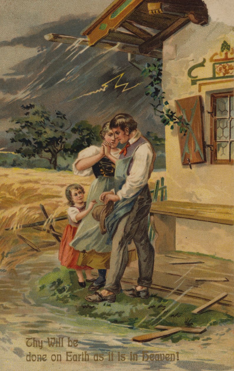 Modlitwa Pańska, Bądź wola Twoja jako w niebie tak i na ziemi (chromolitho) autorstwa American School