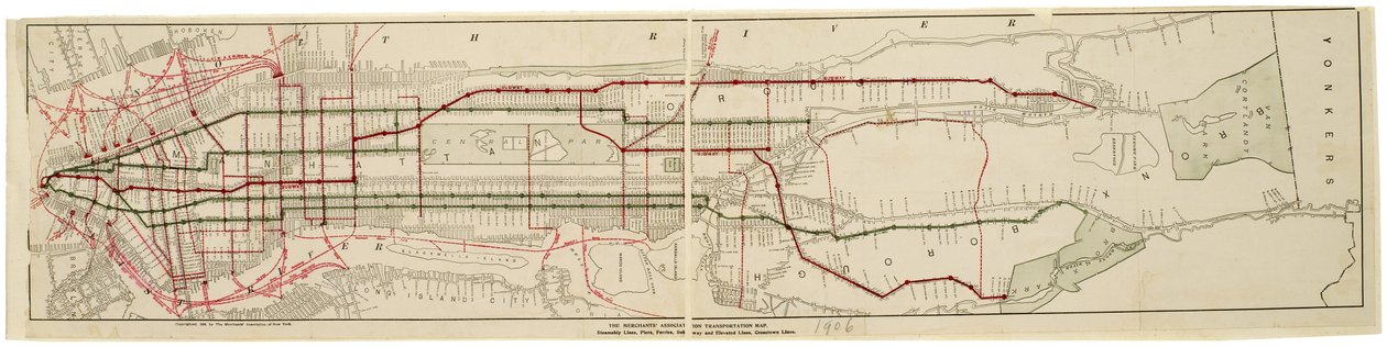 Mapa transportowa Związku Kupców autorstwa American School