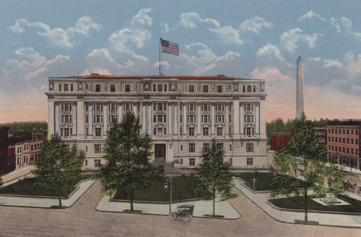 The Municipal Building, Waszyngton DC (kolorowa litografia) autorstwa American School