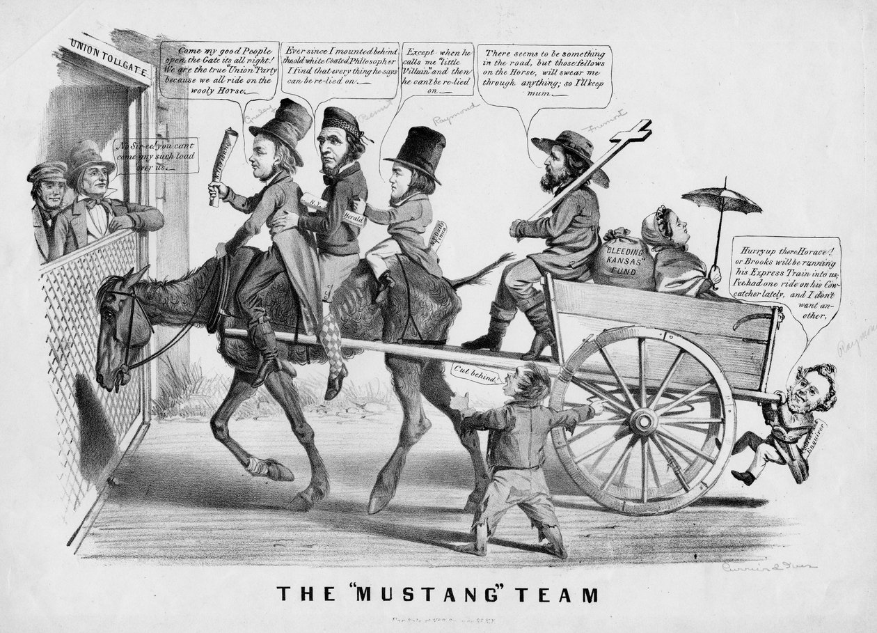 Zespół Mustanga, wyd. Currer & Ives, Nowy Jork, ok. 1856 r. autorstwa American School