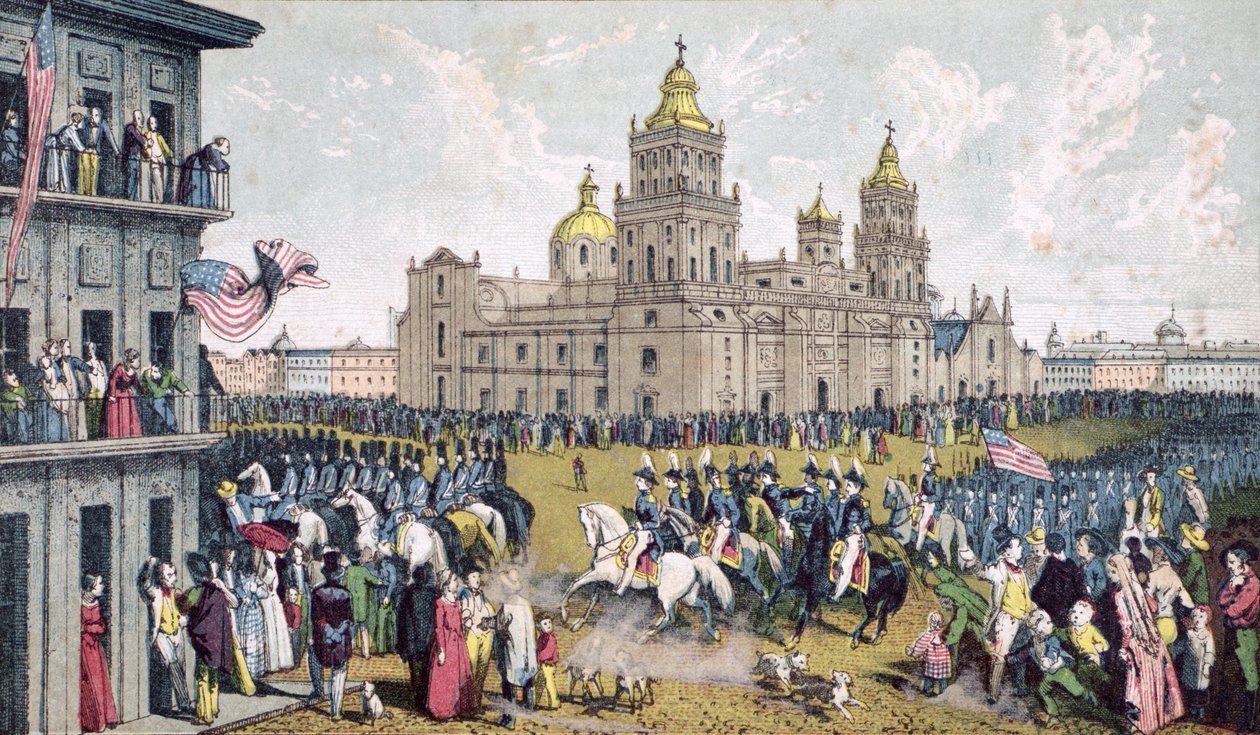Zajęcie stolicy Meksyku przez armię amerykańską, 1846-48 autorstwa American School