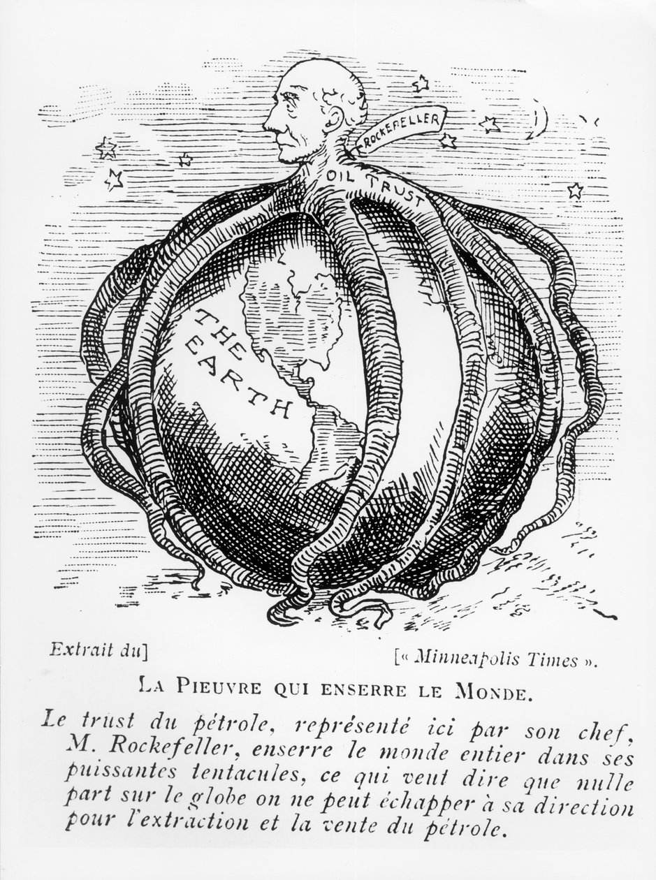 Ośmiornica, która dusi świat, kreskówka z The Minneapolis Times, reprodukowana w Lectures Pour Tous, 1902-03 autorstwa American School