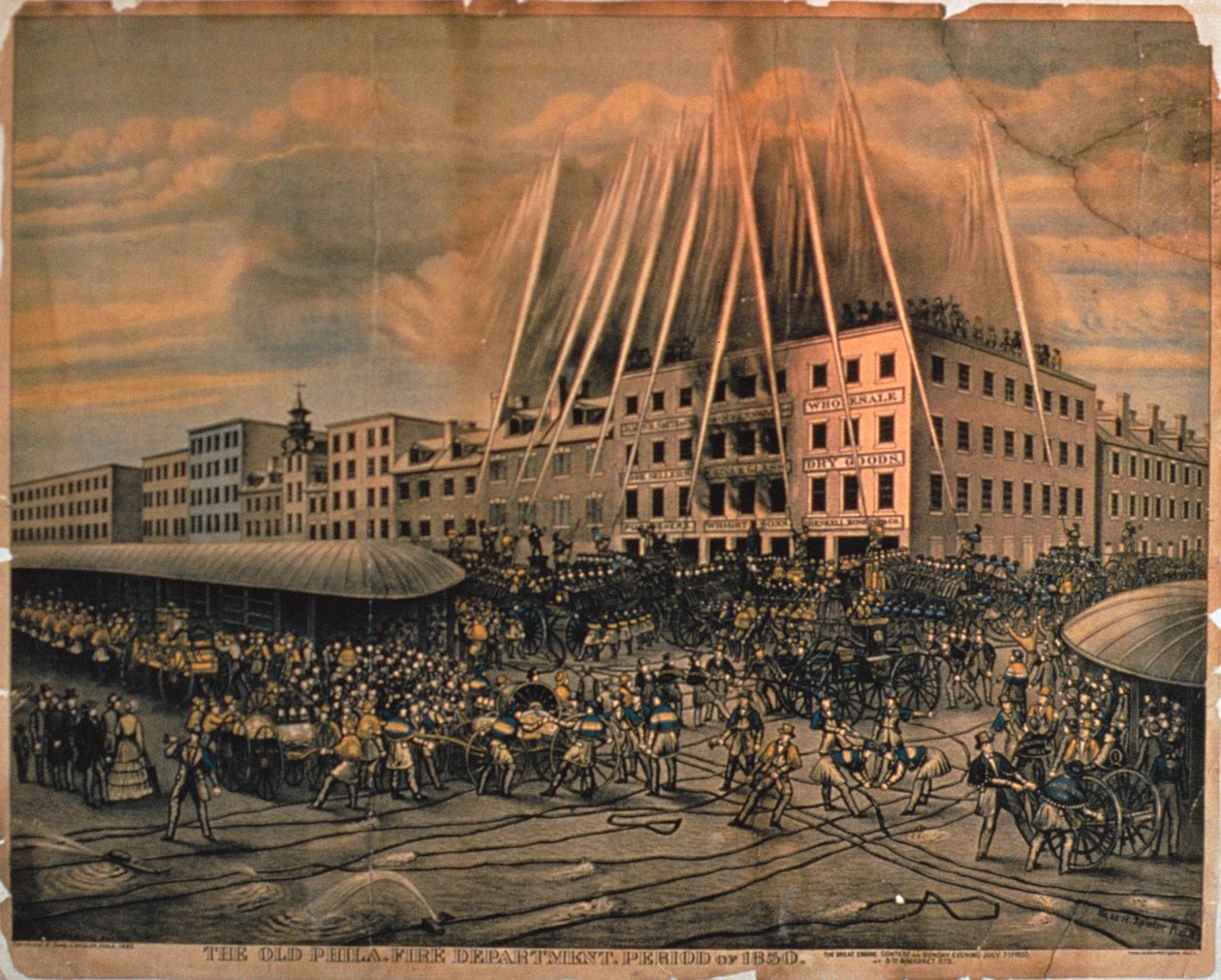 Stara Straż Pożarna w Filadelfii, 1850 r autorstwa American School
