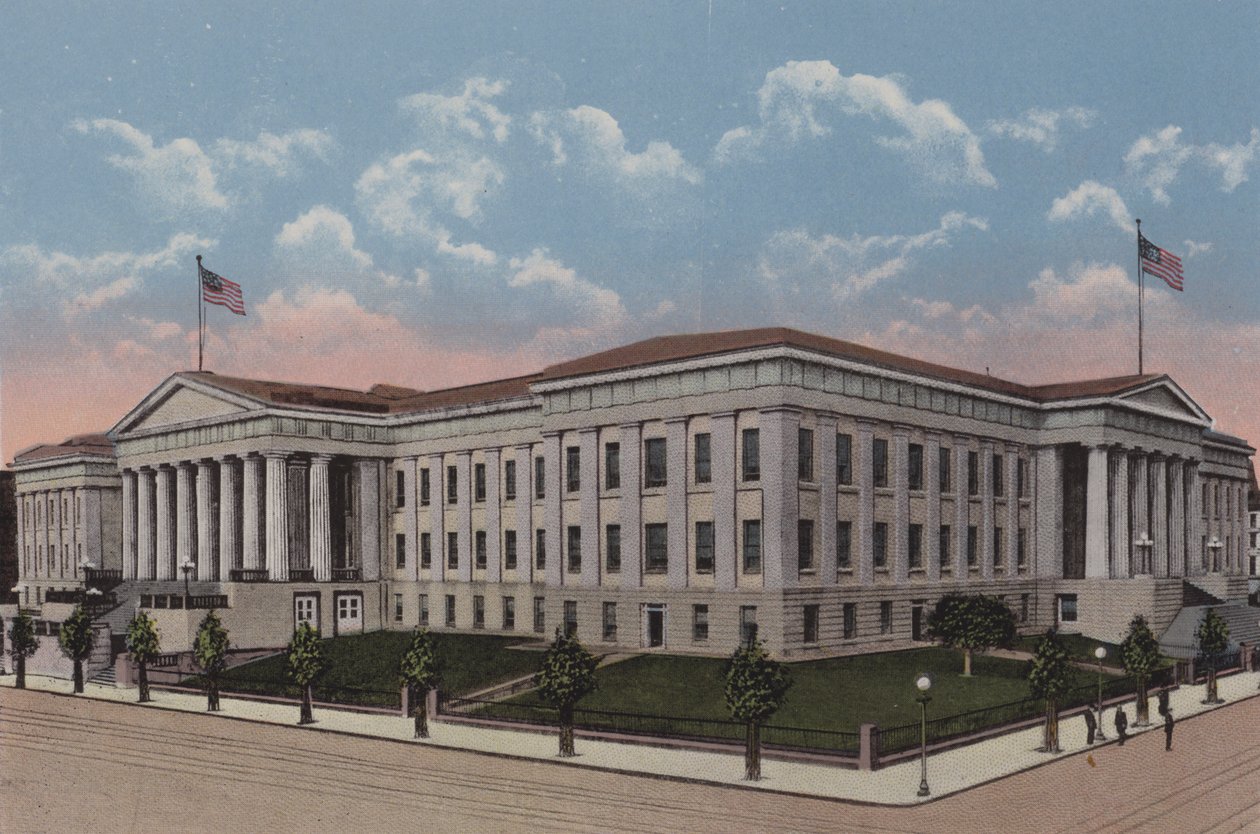 Urząd Patentowy, Waszyngton DC (litografia kolorowa) autorstwa American School