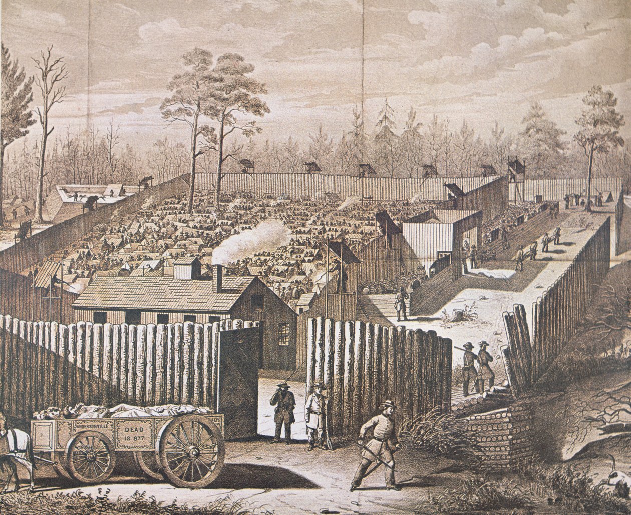 Obóz jeńców wojennych w Andersonville (lito) autorstwa American School