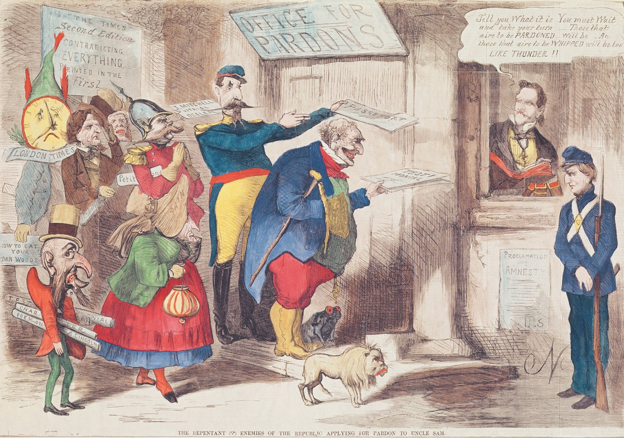 Skruszeni (?) wrogowie Republiki ubiegający się o ułaskawienie do wuja Sama, 1869 autorstwa American School