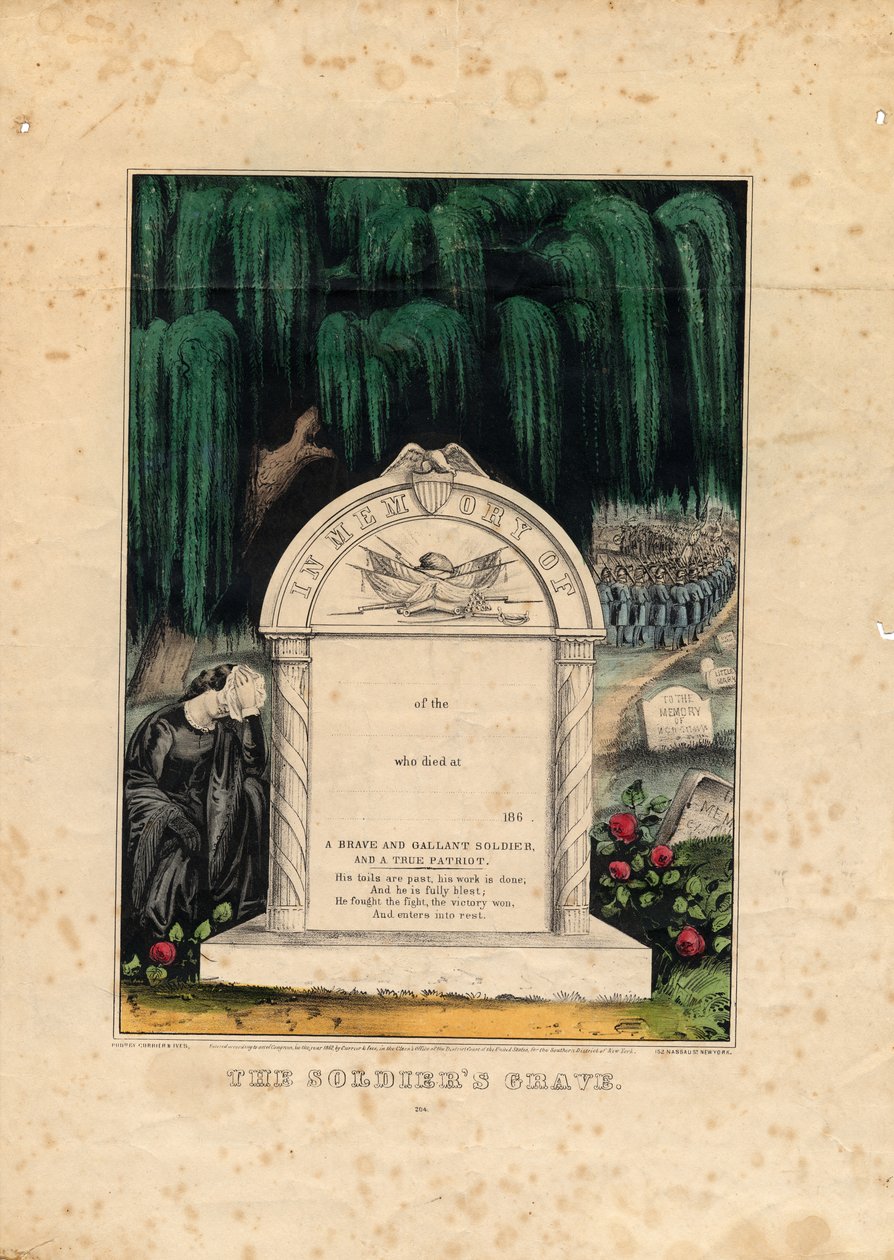 Grób Żołnierzy, wyd. przez Currier i Ives, c.1862 autorstwa American School