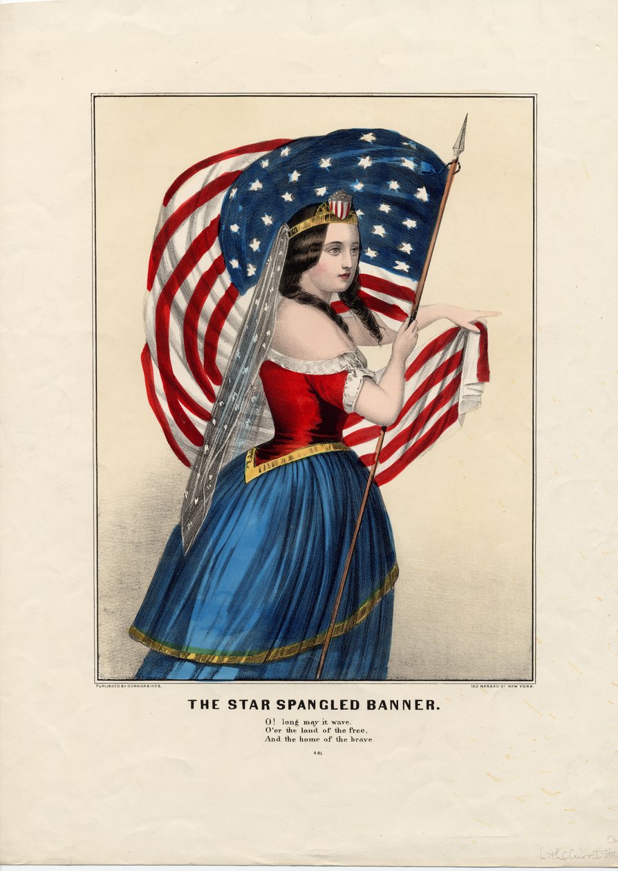 Gwiazda Spangled Banner, wyd. przez Currier i Ives, c.1860 autorstwa American School