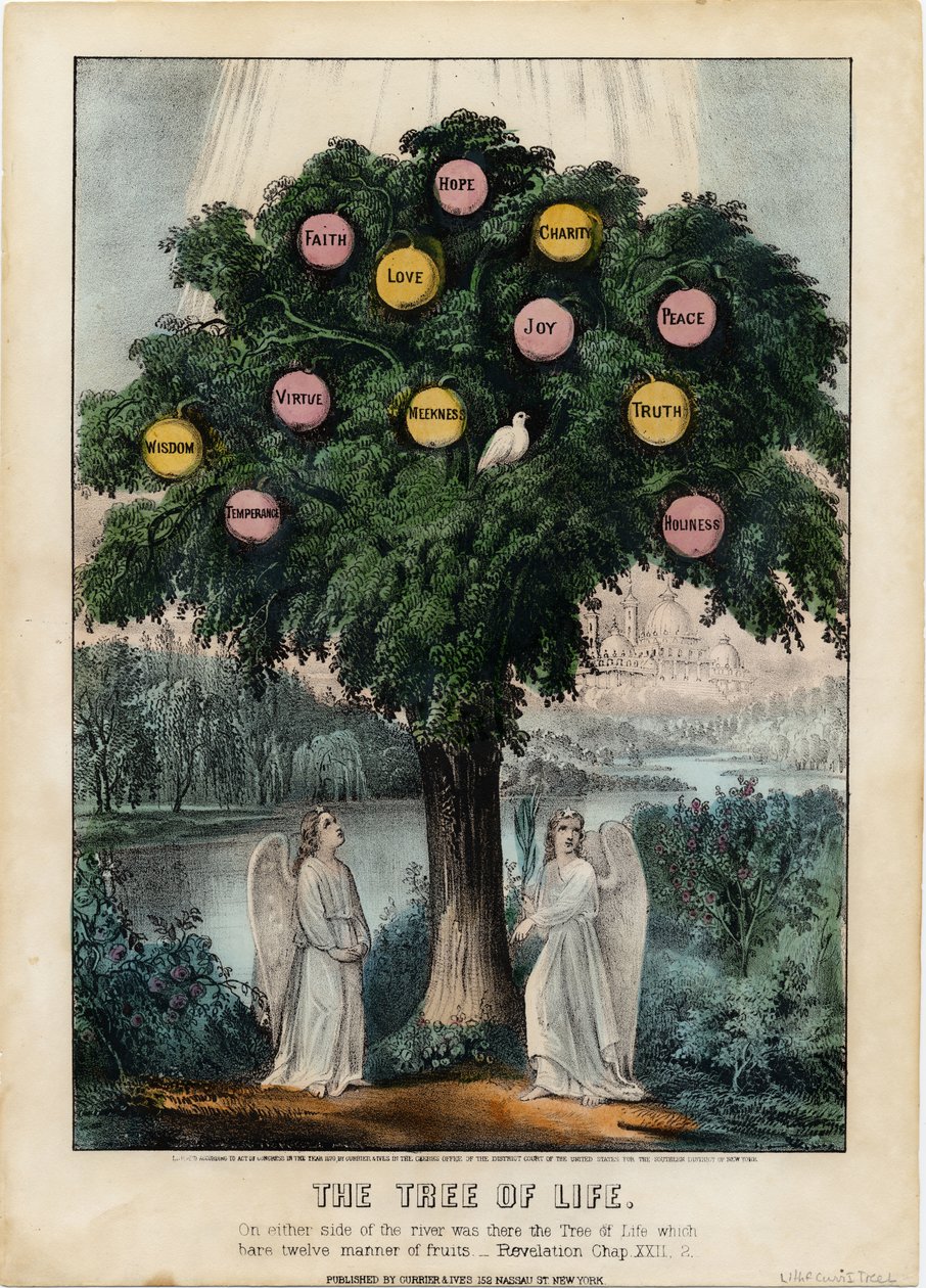 Drzewo życia, wyd. przez Currier i Ives, 1870 autorstwa American School