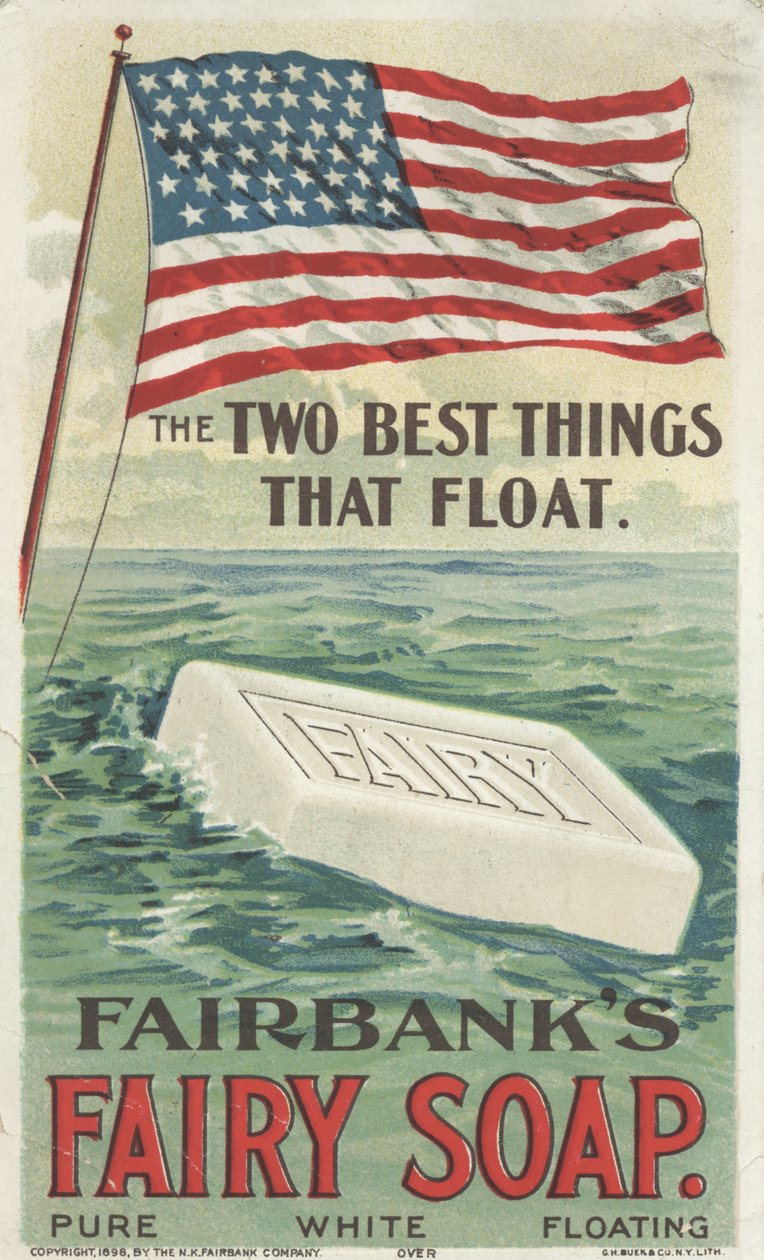 The Two Best Things That Float, reklama pływającego mydła Fairbanks, 1898 autorstwa American School