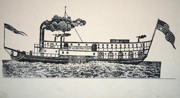 Parowiec „Waszyngton” (grawerowanie) autorstwa American School