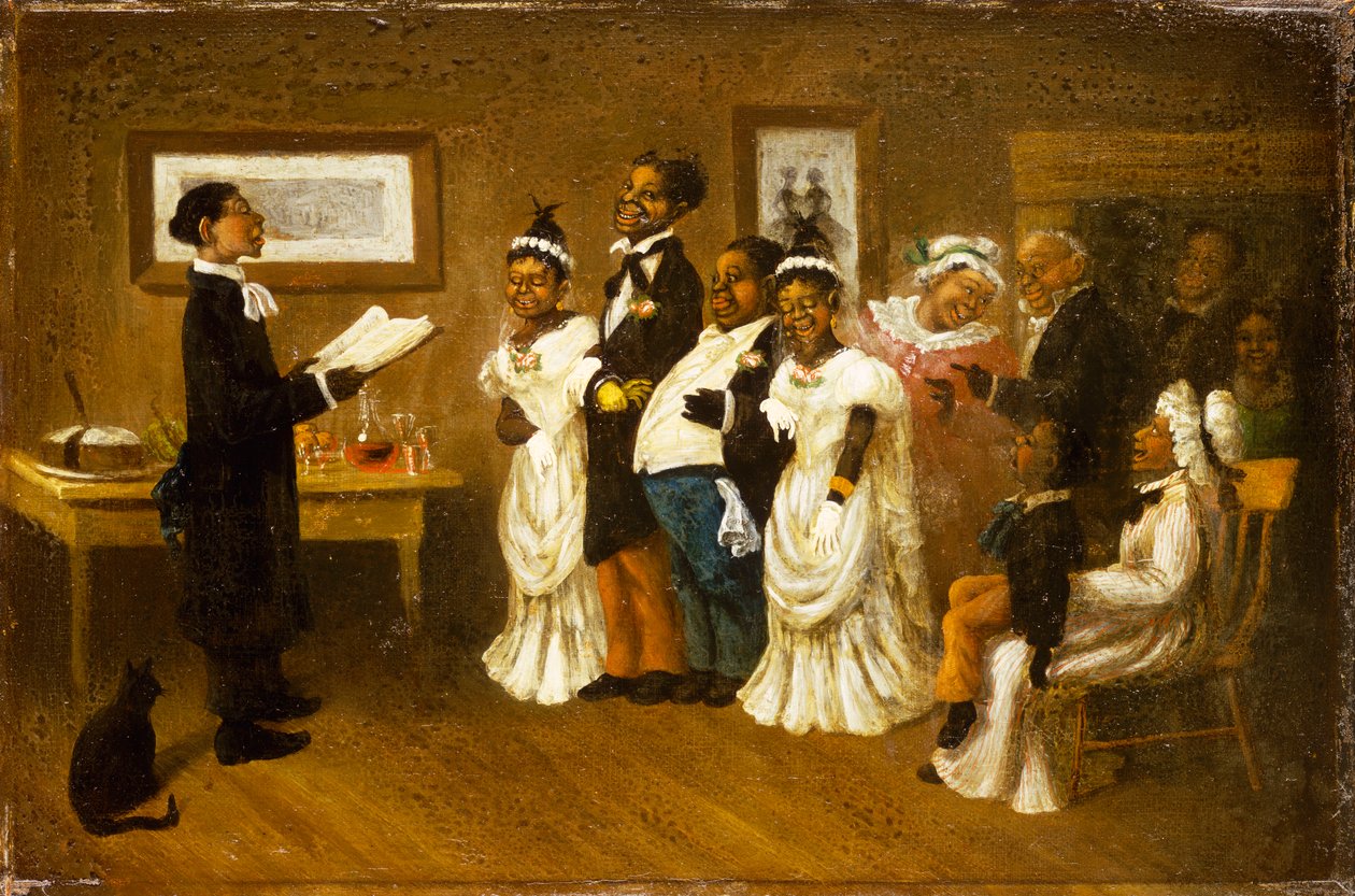 Wesele, ok. 1850 (olej na płótnie) autorstwa American School