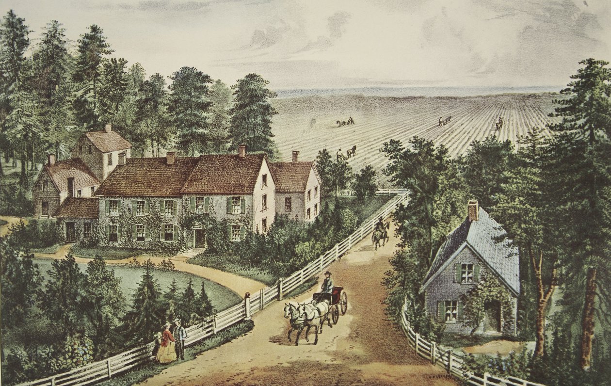 Dom Zachodniego Rolnika, wyd. 1871, Currier i Ives autorstwa American School
