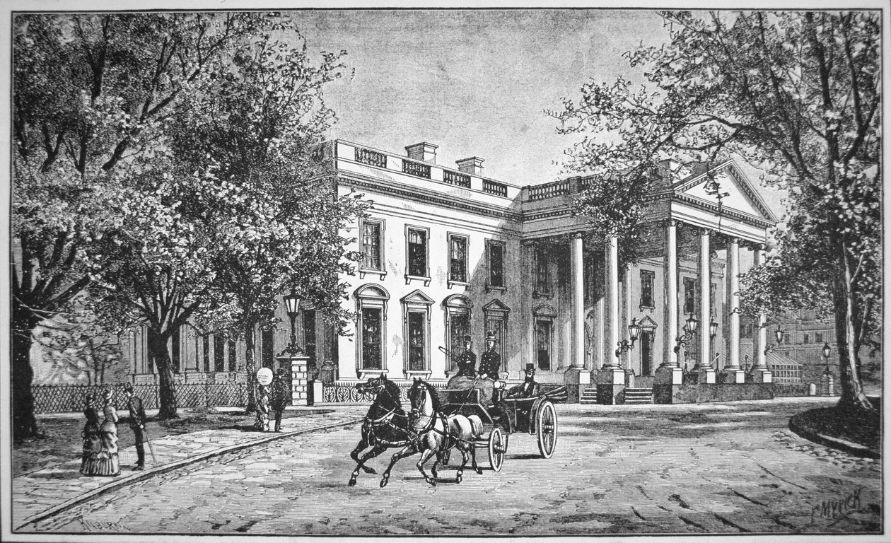 Biały Dom, c.1886 (grawerowanie) autorstwa American School