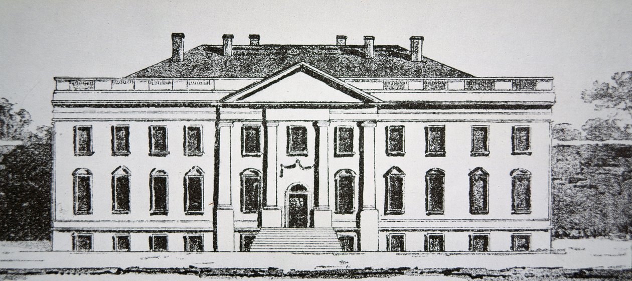 Biały Dom w 1807 r. (rycina) autorstwa American School