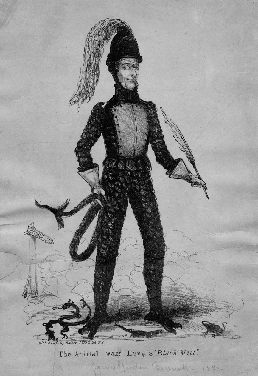 Zwierzę, które pobiera Black Mail, opublikowane przez Baker, Nowy Jork, ok. 1842 r. autorstwa American School