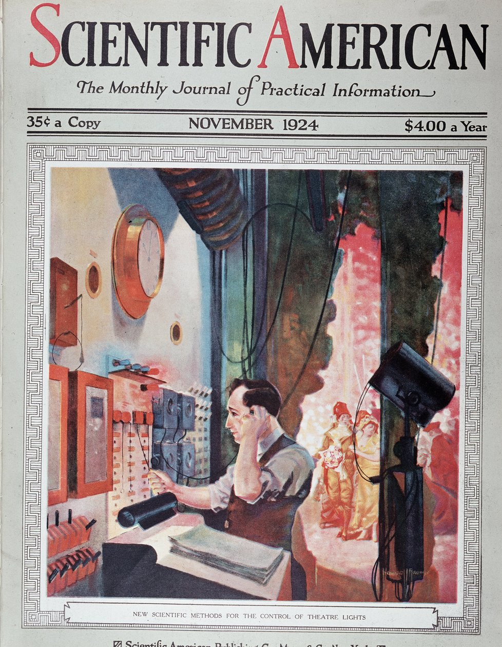 Elektryczny obraz świateł teatru - w „Scientific American”, listopad 1924 V autorstwa American School
