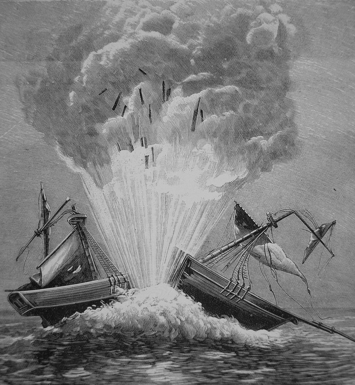 Pierwsza torpeda wynaleziona przez Roberta Fultona (1765-1815) wysadziła duński bryg „Dorothee” w Zatoce Walmer autorstwa American School