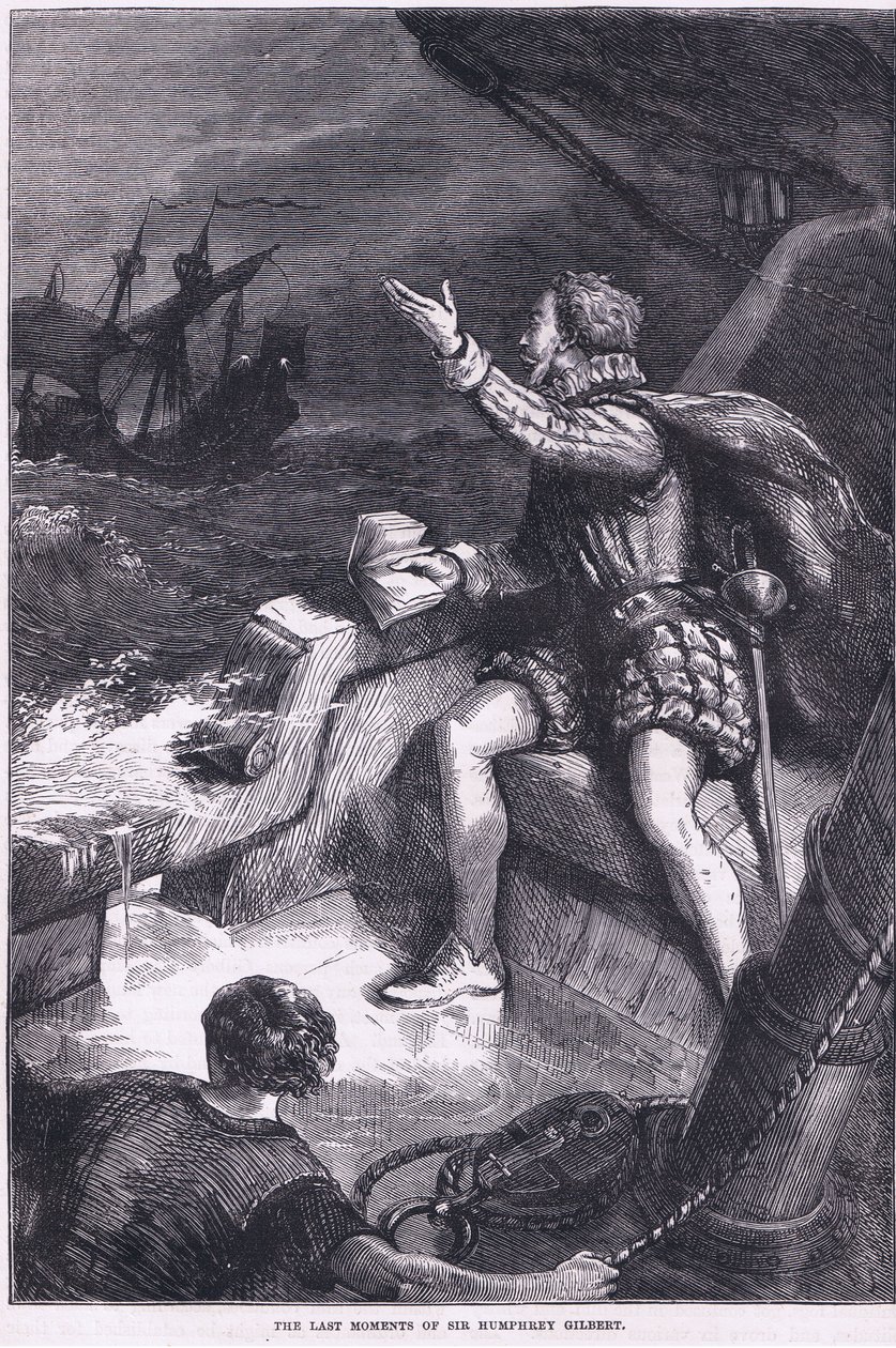 Ostatnie chwile Sir Humphreya Gilberta, ilustracja z pubu Cassell