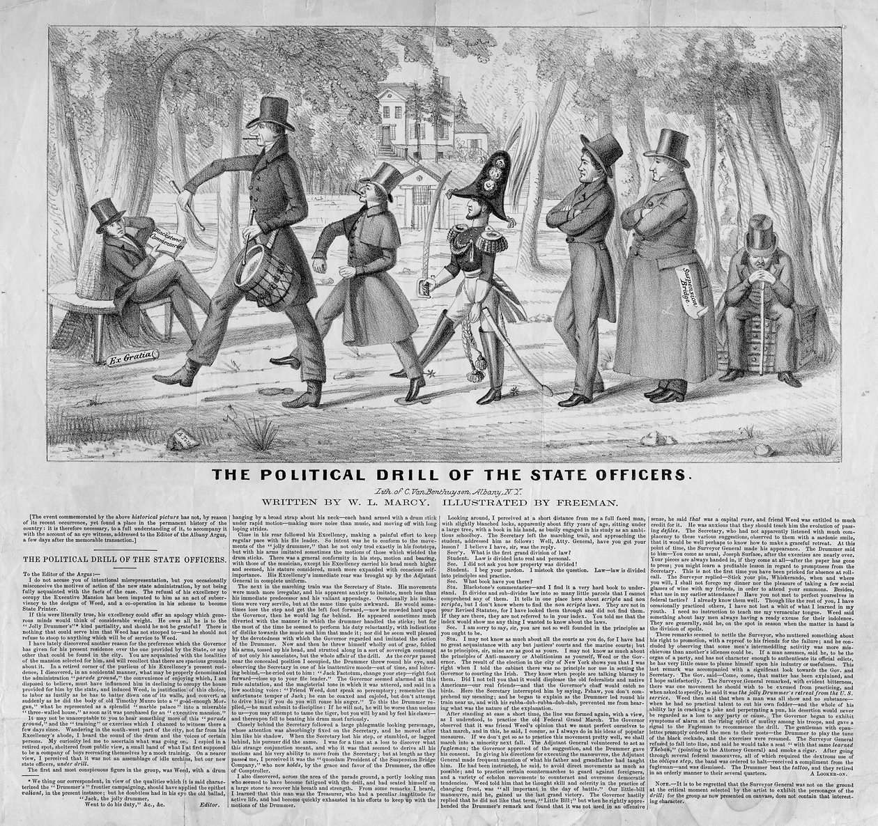 Polityczna musztra oficerów stanowych, opublikowana przez Johna Childsa, Nowy Jork, ok. 1838 r. autorstwa American School