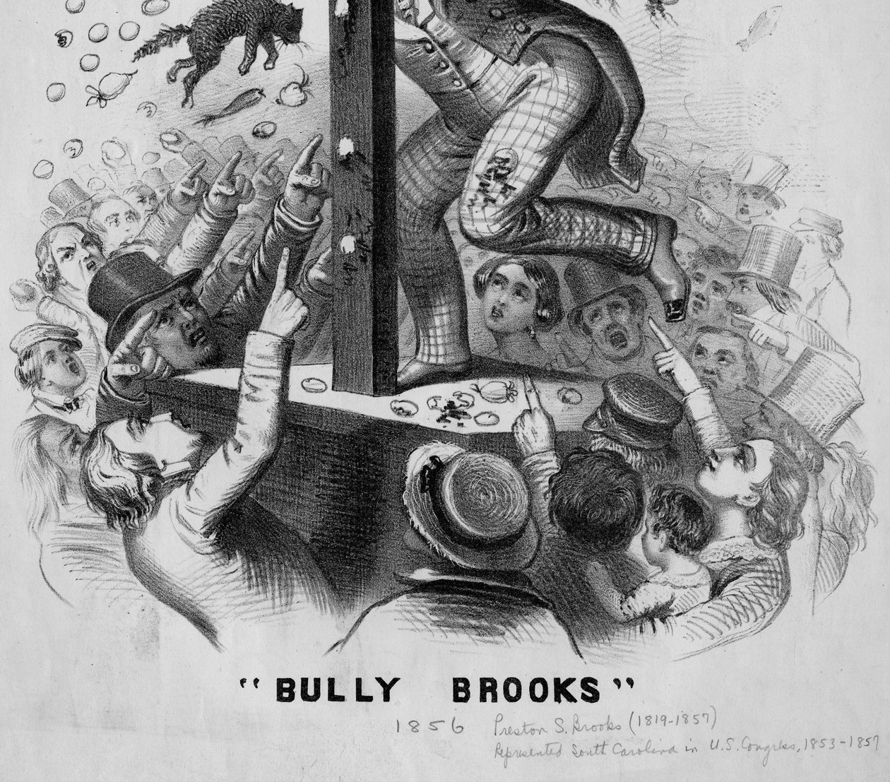 Właściwy mężczyzna we właściwym miejscu Bully Brooks, detal, ok.1856 autorstwa American School