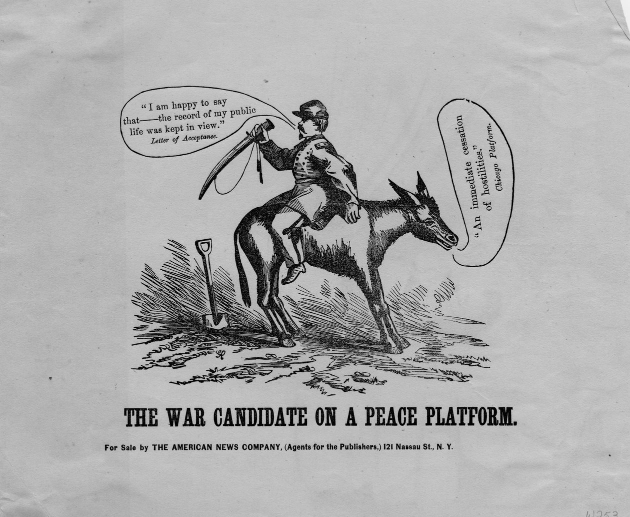 Kandydat do wojny na platformie pokojowej, opublikowany przez American News Co., Nowy Jork, 1864 autorstwa American School