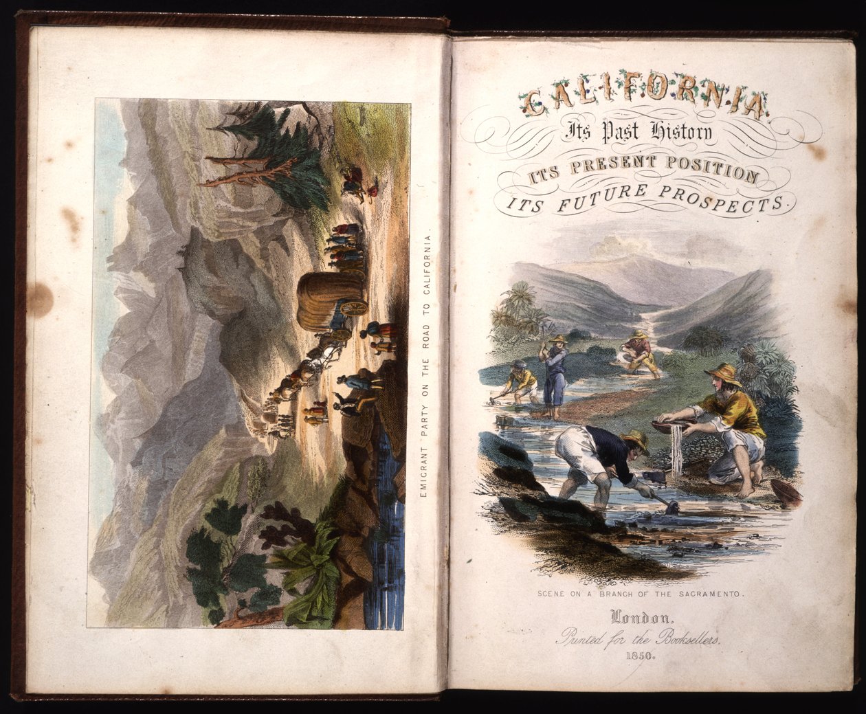 Strona tytułowa Kalifornii, jej przeszłość, jej obecna pozycja, jej perspektywy na przyszłość autorstwa G.A. Fleming, 1850 autorstwa American School