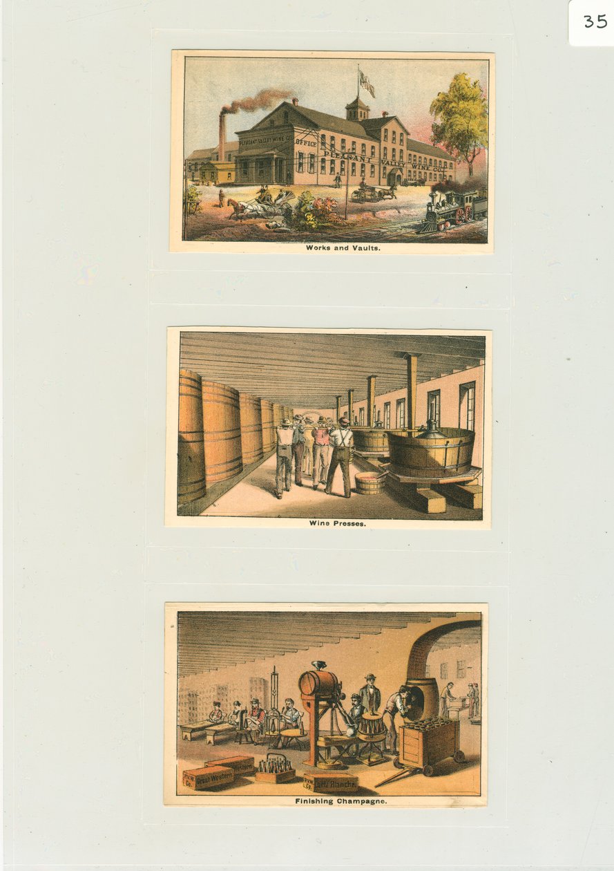 Karty handlowe na „Dzieła i sklepienia”, c.1876 (kolor lito) autorstwa American School